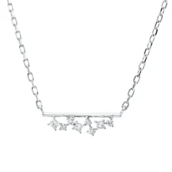 Collier aus 750 Gold Weißgold 8 Diamanten 0,11ct TW-PI L:45,7cm