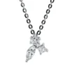 Collier aus 750 Gold Weißgold 3 Diamanten 0,27ct L:45,7cm