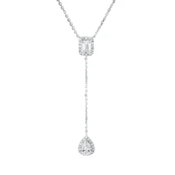 Collier aus 750 Gold Weißgold 38 Diamanten 1,34ct TW-SI L:43,2cm