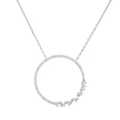 Collier aus 750 Gold Weißgold 56 Diamanten 0,41ct L:42cm