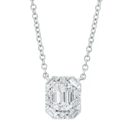 Collier aus 750 Gold Weißgold 11 Diamanten 0,54ct TW-SI L:45,7cm