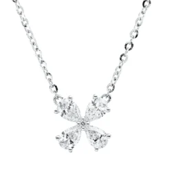 Collier aus 750 Gold Weißgold 5 Diamanten 0,57ct L:45,7cm