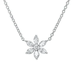 Collier aus 750 Gold Weißgold 7 Diamanten 0,33ct TW-PI L:41cm