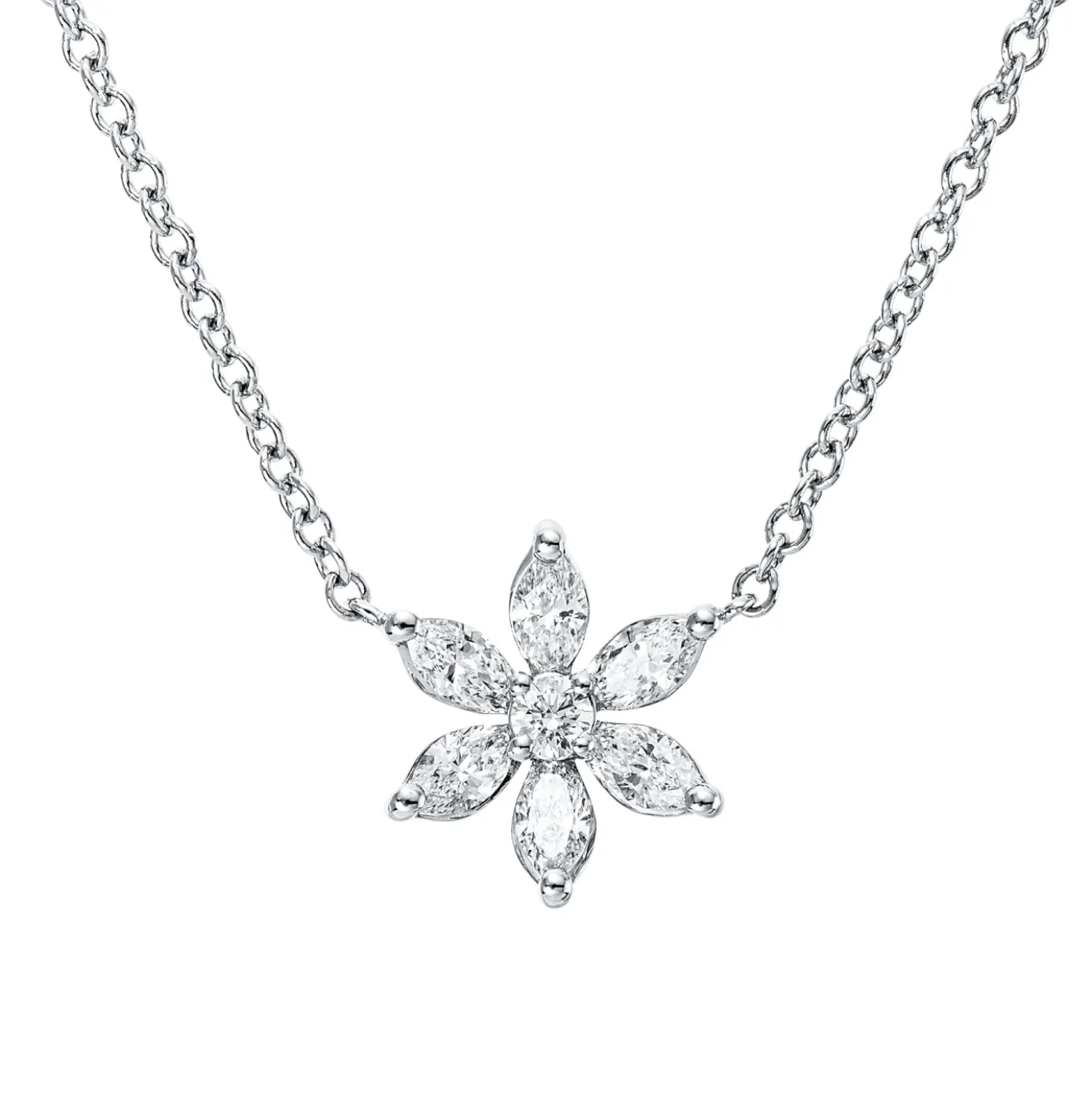 Collier aus 750 Gold Weißgold 7 Diamanten 0,33ct TW-PI L:41cm