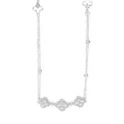 Collier aus 750 Gold Weißgold 107 Diamanten 2,46ct TW-SI L:40,6cm