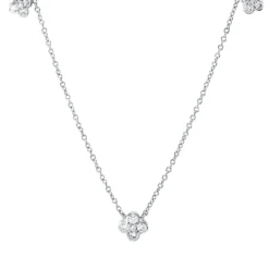 Collier aus 750 Gold Weißgold 15 Diamanten 0,34ct TW-SI L:45cm