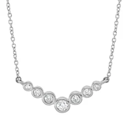 Collier aus 750 Gold Weißgold 7 Diamanten 0,19ct TW-SI L:42cm