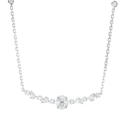 Collier aus 750 Gold Weißgold 20 Diamanten 0,79ct L:45,7cm