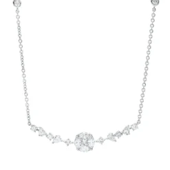 Collier aus 750 Gold Weißgold 19 Diamanten 0,87ct L:45,7cm
