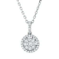 Collier aus 750 Gold Weißgold 37 Diamanten 0,41ct TW-SI L:45,7cm