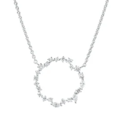 Collier aus 750 Gold Weißgold 22 Diamanten 0,3ct L:45cm