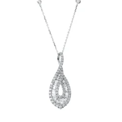 Collier aus 750 Gold Weißgold 87 Diamanten 1,11ct TW-SI L:45cm