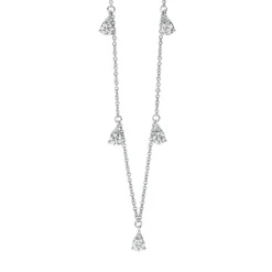 Collier aus 750 Gold Weißgold 10 Diamanten 0,52ct TW-SI L:45cm