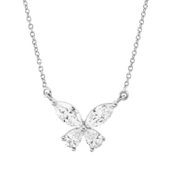 Collier aus 750 Gold Weißgold 4 Diamanten 0,46ct TW-VSI/SI L:45cm