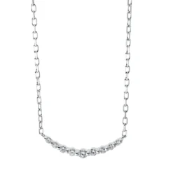 Collier aus 585 Gold Weißgold 9 Diamanten 0,14ct TW-SI L:45,7cm