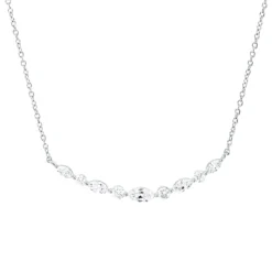 Collier aus 750 Gold Weißgold 9 Diamanten 0,43ct TW-SI L:45cm