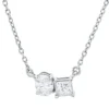 Collier aus 750 Gold Weißgold 2 Diamanten 0,29ct TW-SI L:45cm