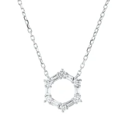 Collier aus 750 Gold Weißgold 12 Diamanten 0,23ct L:45cm