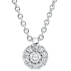 Collier aus 750 Gold Weißgold 11 Diamanten 0,13ct TW-SI L:45cm