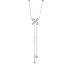 Collier aus 585 Gold Weißgold 42 Diamanten 0,94ct TW-SI L:45,7cm