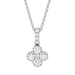 Collier aus 750 Gold Weißgold 9 Diamanten 0,36ct TW-SI L:45cm