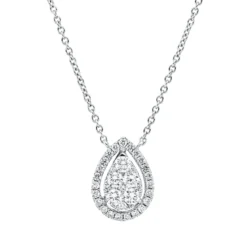 Collier aus 750 Gold Weißgold 35 Diamanten 0,49ct TW-SI L:45,7cm