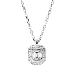 Collier aus 750 Gold Weißgold 21 Diamanten 0,26ct TW-SI L:45cm
