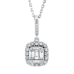 Collier aus 585 Gold Weißgold 30 Diamanten 0,65ct F-SI L:45cm