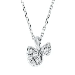 Collier aus 750 Gold Weißgold 7 Diamanten 0,1ct TW-SI L:45cm