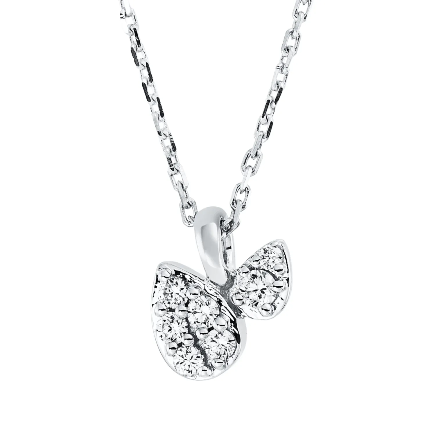 Collier aus 750 Gold Weißgold 7 Diamanten 0,1ct TW-SI L:45cm
