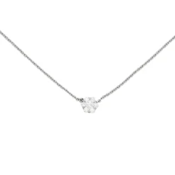 Collier aus 585 Gold Weißgold mit 7 Diamanten Brillanten 0,14 Ct W-si 42-45cm