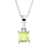 Collier aus 750 Gold Weißgold Peridot 0,37ct grün L:45cm 4er-Krappe