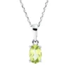 Collier aus 750 Gold Weißgold Peridot 0,48ct grün L:45cm 4er-Krappe