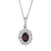 Collier aus 750 Gold Weißgold Rubin 0,58ct rot 21 Diamanten 0,5ct L:45cm