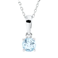 Collier aus 750 Gold Weißgold Topas 0,31ct skyblue L:45cm 4er-Krappe