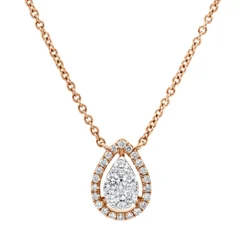 Collier aus 750 Gold weiß/rot 32 Diamanten 0,22ct TW-SI L:45,7cm