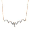 Collier aus 750 Rotgold 11 Diamanten Baguette-Schliff 0,89ct TW-SI L:43,2cm