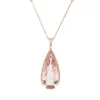 Collier aus 585 Rotgold Morganit 70,1ct rosé 125 Brillanten 0,62ct TW-SI L:46cm