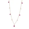 Collier aus 750 Rotgold 5 Rubine 1,1ct rot 4 Brillanten 0,2ct W-SI L:45cm