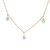 Collier aus 750 Rotgold 5 Saphire 0,5ct pink 5 Brillanten 0,09ct TW-SI L:45cm