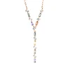 Collier aus 750 Rotgold 8 Saphire 1,18ct mehrfarbig mit Diamanten L:45,7cm