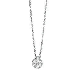 Collier aus 750 Weißgold 6 Brillanten 0,09ct TW-SI 1 Brillant 0,05ct TW-SI L:45cm