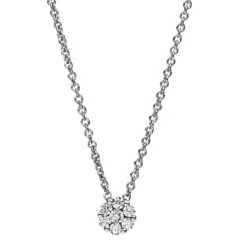 Collier aus 585 Weißgold 6 Brillanten 0,12ct TW-SI 1 Brillant 0,04ct TW-SI L:42cm