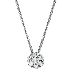 Collier aus 585 Weißgold 6 Brillanten 0,4ct TW-SI 1 Brillant 0,14ct TW-SI L:42cm