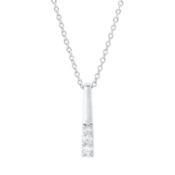 Collier aus 750 Weißgold 2 Brillanten 0,04ct TW-SI 1 Brillant 0,04ct TW-SI L:45cm