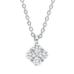 Collier aus 750 Weißgold 4 Brillanten 0,16ct TW-SI 1 Brillant 0,02ct TW-SI L:45cm