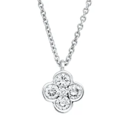 Collier aus 750 Weißgold 4 Brillanten 0,18ct TW-SI 1 Brillant 0,01ct TW-SI L:45cm