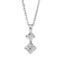 Collier aus 750 Weißgold 4 Brillanten 0,05ct TW-SI 1 Brillant 0,05ct TW-SI L:45cm