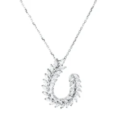 Collier aus 750 Weißgold 35 Diamanten Navette-Schliff 1,3ct F-VSI L:40,6cm