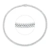 Collier aus 585 Weißgold 252 Diamanten Trapez-Schliff 4,04ct TW-VSI/SI L:38,1cm